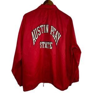 Vintage Austin Peay State Collegiate Pacific Coaches Jacket Red XL USA Made